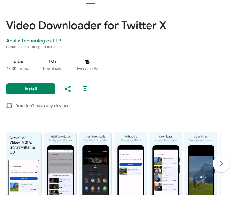 video downloader for twitter x app