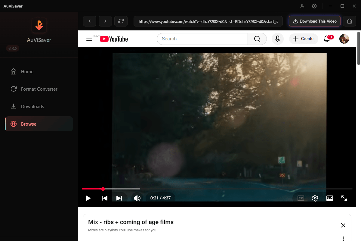 download video use auvisaver